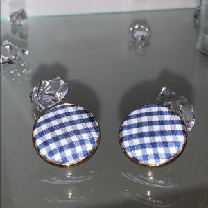 Kate Spade Gingham Button Earrings